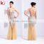 New design sexy spaghetti strap backless sexy evening dress