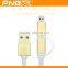2015 Professional china manufacturer wholesale 2 in 1 usb cable for iphone and samsung