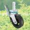 125mm Swivel Hardware Caster,Industrial Black Rubber Wheel