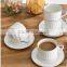 4-Piece Stackable Espresso Coffee/Tea Cup Set white and black Fine Porcelain with Metal Stand two type in stock