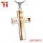 2017 trending products 316L stainless steel jewelry gold plating corss zircon inlay necklace pendant