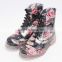 Romantic Half PVC Martin Rain Boots With Rose for women
