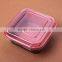 Red square plastic fruit packaging food box with clear lid