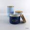 Factory Direct Wholesale Modern Design 3 Layer Mason Ceramic Candy Jar With Wooden Lid