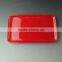 Wholesale Red glazed ceramic Rectangle dinner plate for daily use