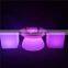 Outdoor Furniture IP68 PE Materia Garden RGB LED Lights Illuminated Small Round bar Table and Chair for Party and Event