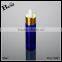 wholesale promotion cosmetic blue pet golden aluminum perfume essential oil beard oil 30ml plastic dropper bottle