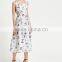 Guangzhou Clothing OEM White Spaghetti Strap Cute Print Polyester Slip Dress