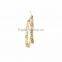 Gold plated tri color bangle hoop earrings