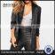 MGOO Custom Black Gathered Sleeves No Buttons Fashion Suit Blazers For Women Long Sleeves Loose Style