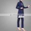 Modest Muslim Women Full Cover Swimwear Navy Embroidered Swimsuit