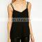 OEM Custom Made In China Fashion Spaghetti Strap Any Colour Tank Top, Slim Fit Casual Black Camisole For Woman