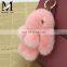 2016 Fancy Promotion Custom Mink Fur Key Chain Colorfur Plush Rabbit Keychain