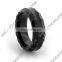 Dark knight engraved black titanium couple rings