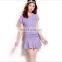 Short-sleeve chiffon short skirt set badminton tennis dress sports casual plus size Tennis Wear Clothing Sets