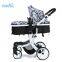 High-view folding baby stroller with white chassis