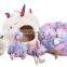 Summer Monsoon Pet Unicorn Shape Conmfort Beds Soft Dog Puppy House Cat Cave Bed