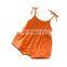 Children's clothing cotton and linen sling romper 6-color one-piece