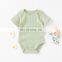 Envelope Short Sleeve Snap Crotch Knitted Baby Bodysuit Romper