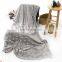 Highly quality Polyester Printed light grey Flannel Fleece brushed Blanket