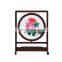 Chinese Style Round Screen Silk Embroidered Furnishing Ornaments Craft Gift With Wooden Frame For Decoration(D20CM)