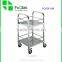 Factory Price Square Tube Stainless Steel Hotel Room Service Cart Service Trolley