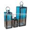 Set of 3 Metal Lantern Tall Floor Windproof Glass Lantern Stainless Steel Lantern for Home yard Lighting