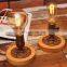 Modern table lamp wooden base book lights desk night light e27 holder mini retro bedside lamp