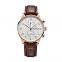 Stainless Steel Multi-Function Gents Watches Man Genuine Leather Quartz Chronograph Watch