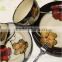 16-piece hand painted stoneware dinnerware set with new design