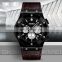 Skmei watch importer PU leather stopwatch function genuine leather sport quartz wrist watches#9157