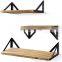 floating shelves wall mounted, rustic wood wall shelves set of 3 for bedroom bathroom living room kitchen