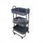 K&B wholesale multifunction iron detachable 3 tier storage trolley cart with wheels