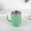 Best Selling 12oz Stainless Steel Egg shaped Sublimation wine cup mug Tumbler with Handle