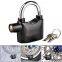 waterproof anti-theft 110dba siren normal shackle black color alarm motorcycle bike bicycle lock padlock