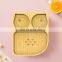 High quality custom design baby dishes kids organic bamboo wood plates food dinner cutlery feeding tableware sets