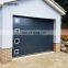 Modern  Flush Steel Sectional Garage Door With Square Window For Homes