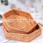 New Decor Hexagon Rattan Serving Tray woven Coffee tray, Wicker Fruit tray Wholesale Handwoven