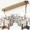 Modern Brass Chandelier Clear Glass Shades Elegant Ceiling Light Fixture for Living Room Dining Room Kitchen Island Foyer Lobby