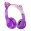 Foldable Cute Cat Ear Headphones Party Fashion BT Wireless Blue Tooth Headset Led Color RGB Light Tws Wireless Headphone
