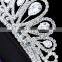 Elegant head jewelry white gold plated crystal imperial crown bridal hair accessories