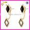 Top design sterling silver black onyx earring gold plated black cz ear jacket earrings