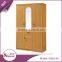 Foshan bedroom furniture wooden almirah designs cheap mirrored armoire wall mounted wardrobe with drawers