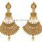 Indian Traditional Antique Gold Plated Long Earrings For Women