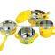 tableware wholesale stainless steel color bowls set with fork spoon and plastick lid for kids
