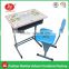Single wooden table leg adjustable height kid's study desk and chair for primary school