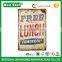 Free Lunch Tomorrow Decorative Vintage Bar Metal Tin Sign