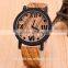 Wooden Style women men watches fashion wristwatches leather strap quartz watches analog quartz clocks
