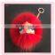 real little monster raccoon fur pom poms keychain for bag