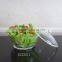 Heat resistant clear tempered glass salad bowl with lid